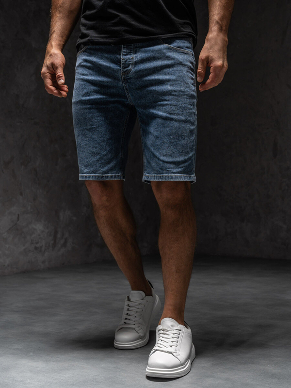 Herren Kurze Jeanshose Shorts Dunkalblau Bolf MP0274BSA1