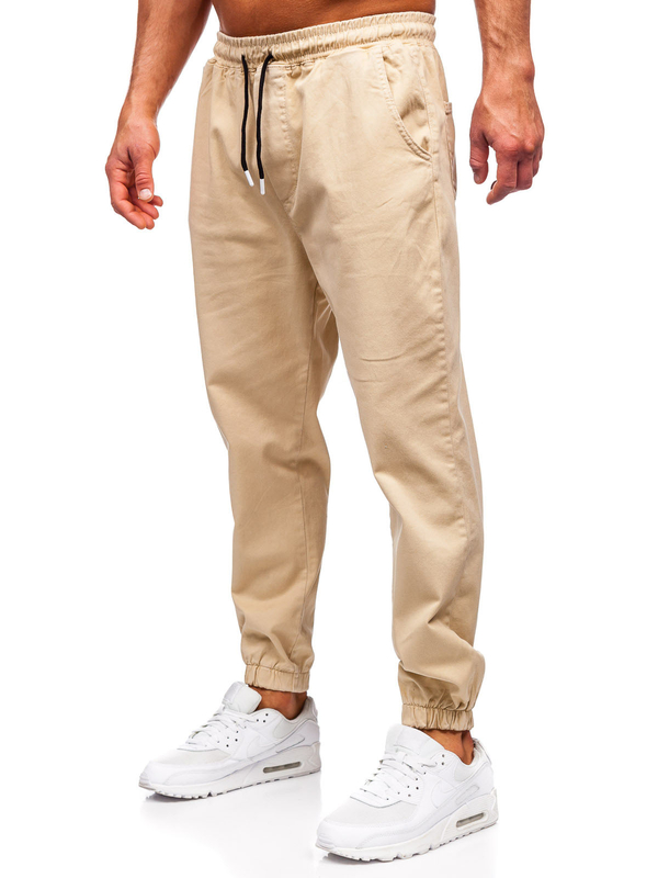 Herren Joggers Cargohose Beige Bolf 001