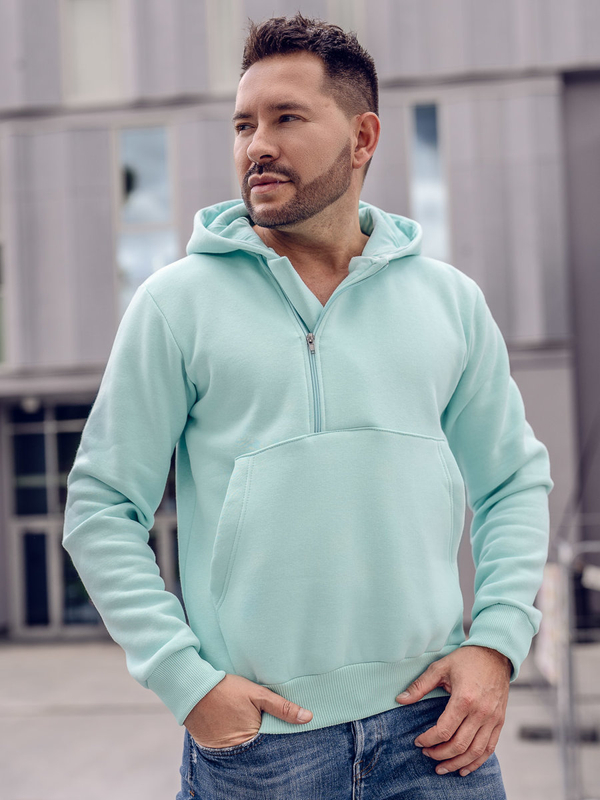 Herren Warmer Kapuzenpullover Mintgrün Bolf 02A