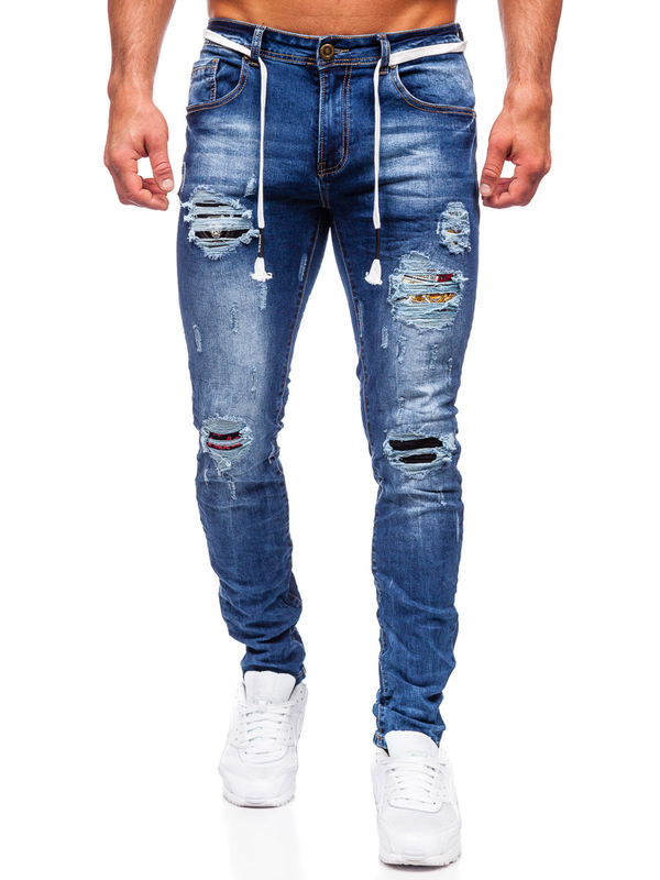 Herren Jeanshose slim fit Dunkelblau Bolf E7789