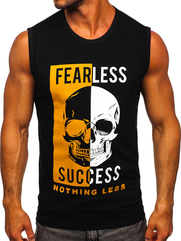 Bolf Tank Top mit Motiv Schwarz 14819