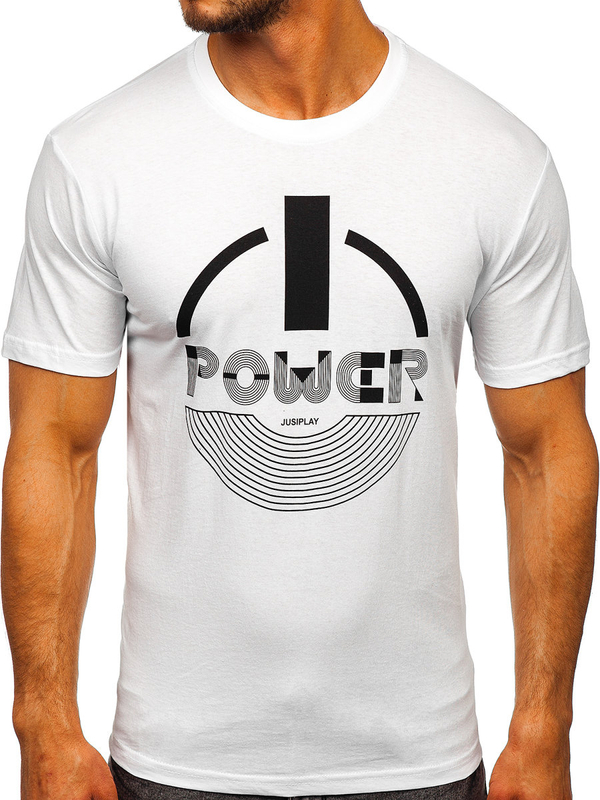 Herren T-Shirt mit Motiv Weiß Bolf 0011