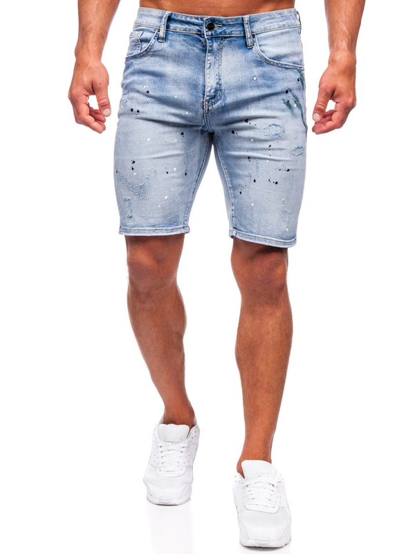 Herren Kurze Hose Jeansshorts Azurblau Bolf MP0262BC