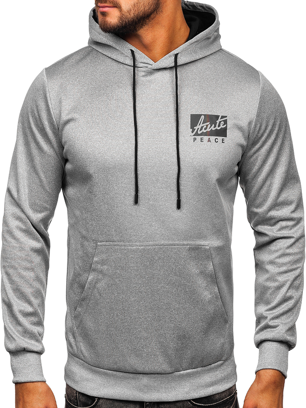 Herren Kapuzenpullover mit Motiv Grau Bolf HY971