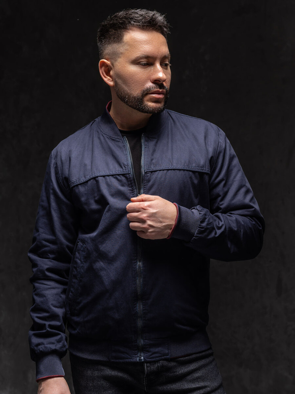 Herren Zweiseitige Übergangsjacke Bomberjacke Dunkelblau Bolf 84M3005A1