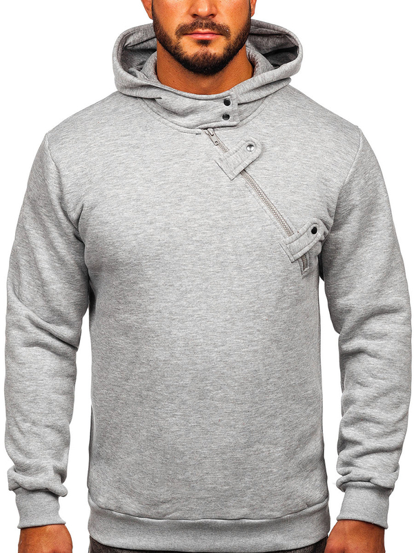 Herren Warmer Kapuzenpullover Dunkalgrau Bolf 06