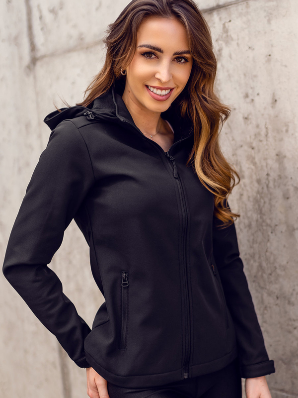 Damen Übergangsjacke Softshell Jacke Schwarz Bolf HH018