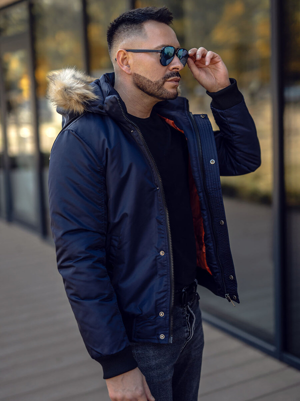 Herren Winterjacke Dunkelblau Bolf 2129