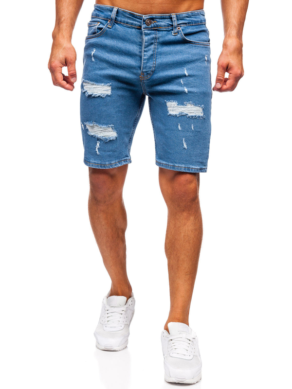 Herren Kurze Jeanshose Shorts Blau Bolf 0786