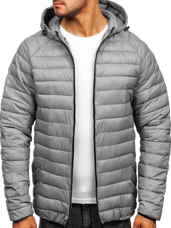 Herren Steppjacke Übergangsjacke Grau Bolf 13021