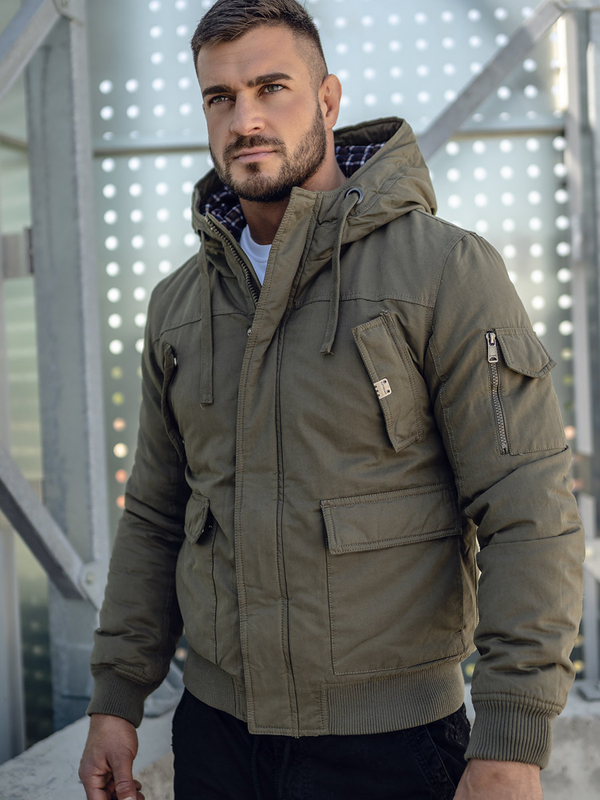 Herren Warme Baumwoll Jacke Winterjacke Grün Bolf 1890A