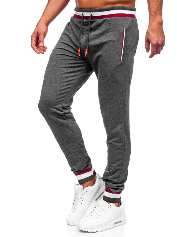 Bolf Herren Hose Jogger Pants Schwarzgrau  7034