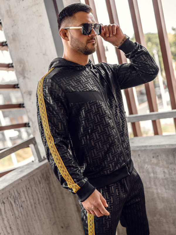 Herren Trainingsanzug mit Kapuze Schwarz Bolf 3A165A