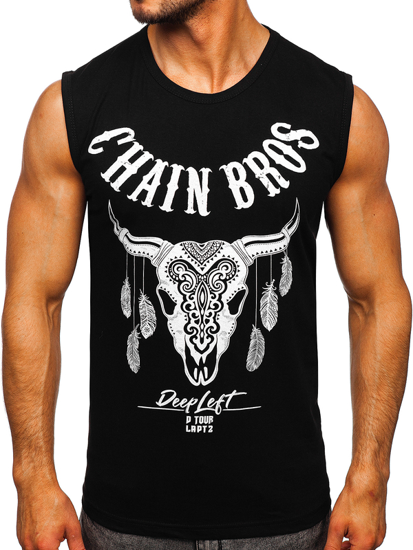 Tank Top mit Motiv Schwarz Bolf 14809