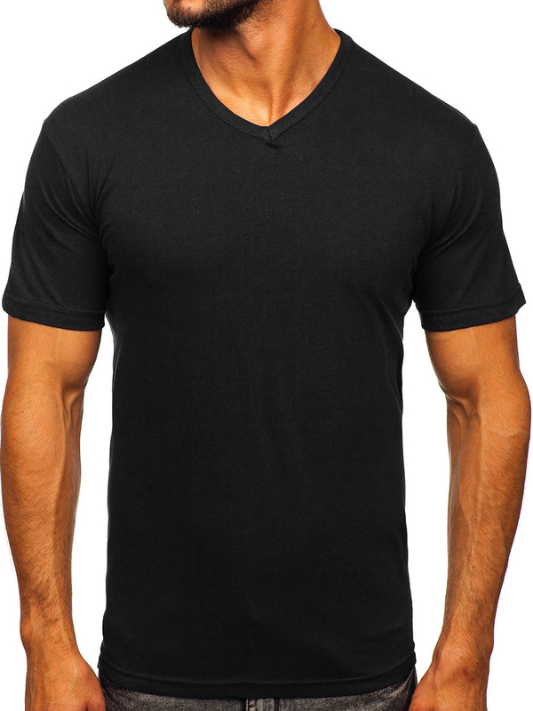 Herren T-Shirt mit V-Ausschnitt Schwarz Bolf 192131