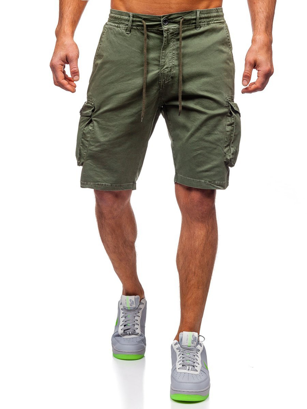 Herren Kurze Cargohose Khaki Bolf 5011