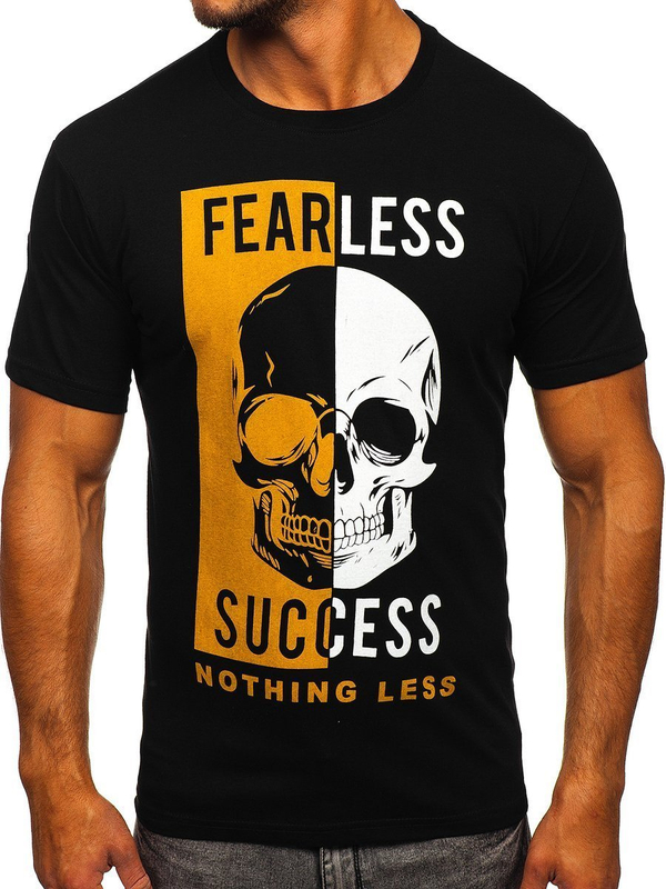 Bolf Herren T-Shirt mit Motiv Schwarz  142173