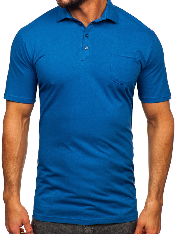 Herren Baumwoll Poloshirt Blau Bolf 143006