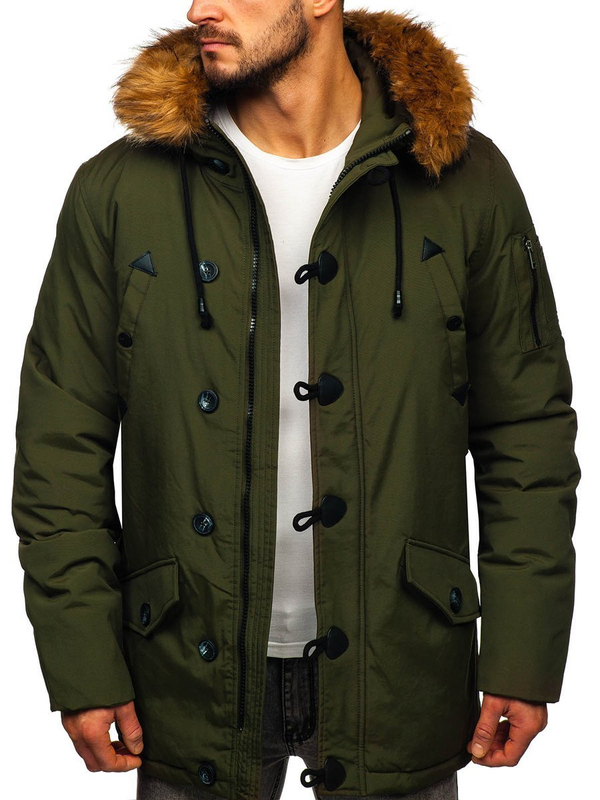 Herren Wintarjacke Parka Grün Bolf 1888