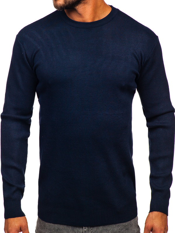 Herren Pullover Basic Dunkalblau Bolf S8506