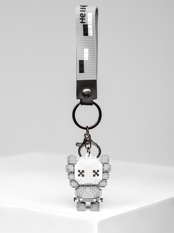 Schlüsselanhänger Pixel Grau Bolf TT403-2