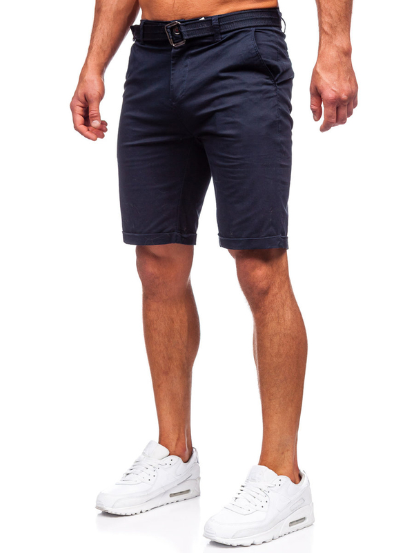 Herren Kurze Hose Shorts mit Gütel Dunkelblau Bolf XX160085