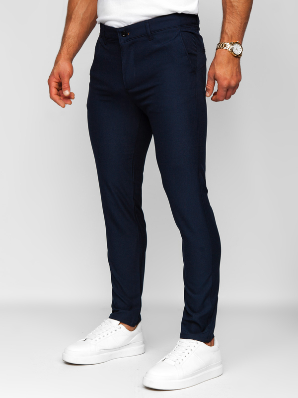Herren Stoffhose Chinos Tintenblau Bolf 0031