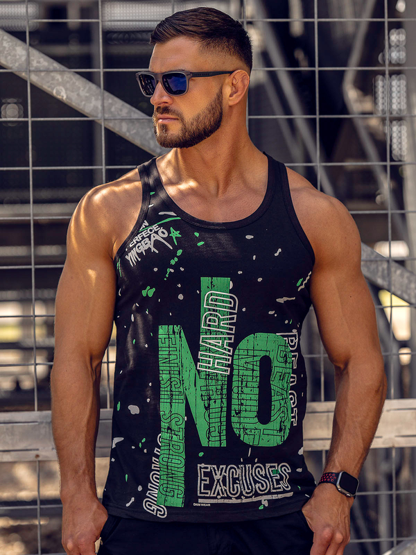 Herren Tank Top mit Motiv Schwarz Bolf 14852A