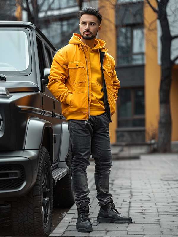 Herren Jeanshose skinny fit Schwarz Bolf R927