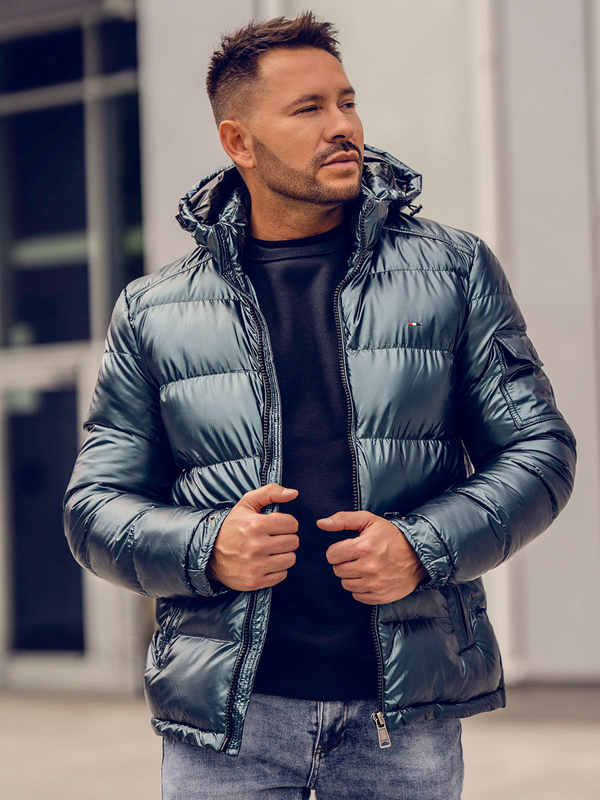 Herren Gepolsterte Winterjacke Sportjacke Grün Bolf EX2138A