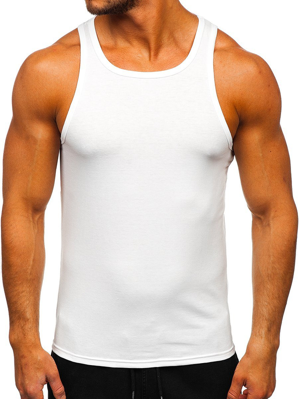 Herren Tank Top ohne Motiv Weiß Bolf 99003