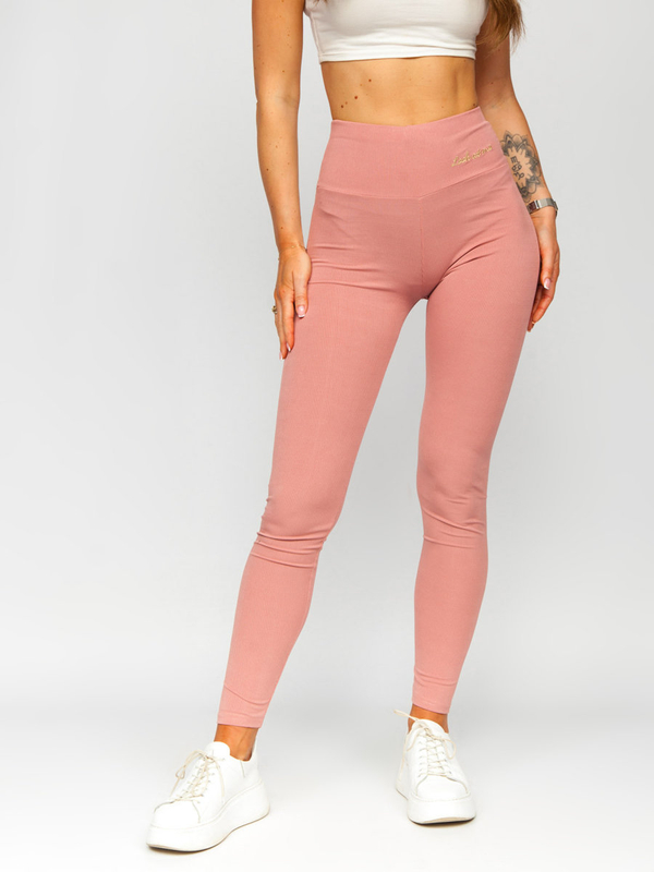 Damen Gerippte Leggings Rosa Bolf W7501