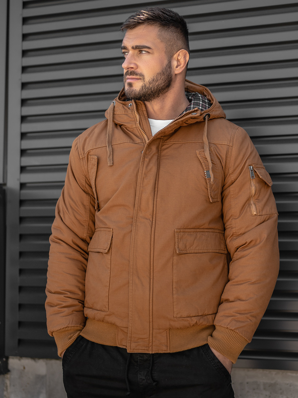Herren Warme Baumwoll Jacke Winterjacke Camel Bolf 1890A