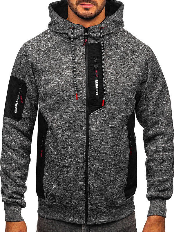 Herren Warmer Kapuzepullover Anthrazit Bolf TC1306