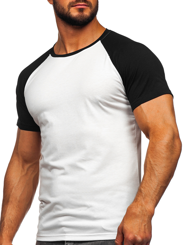 Herren T-Shirt Weiß-Schwarz Bolf 8T82