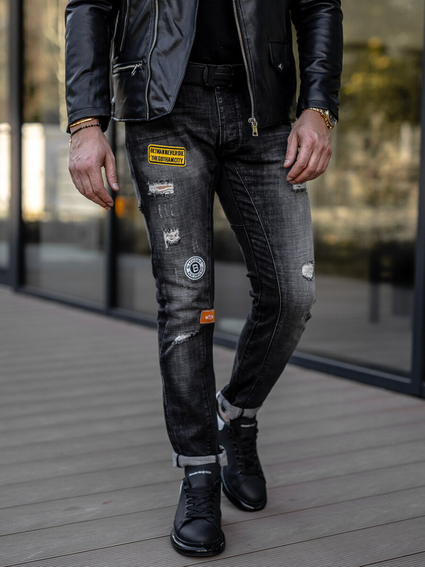 Herren Jeanshose regular fit Schwarz Bolf MP0047N