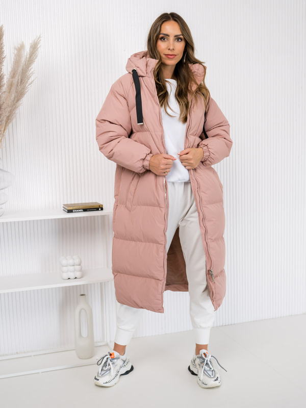 Damen Gepolsterte Winterjacke Mantel mit Kapuze Rosa Bolf 5M3163