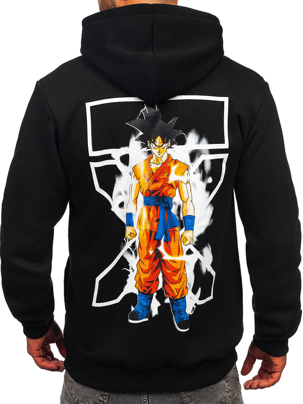 Herren Kapuzenpullover mit Motiv Schwarz Bolf 147049