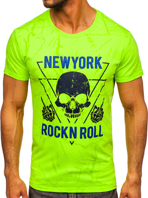 Bolf Herren T-Shirt mit Motiv Grün-Neon  Y70030