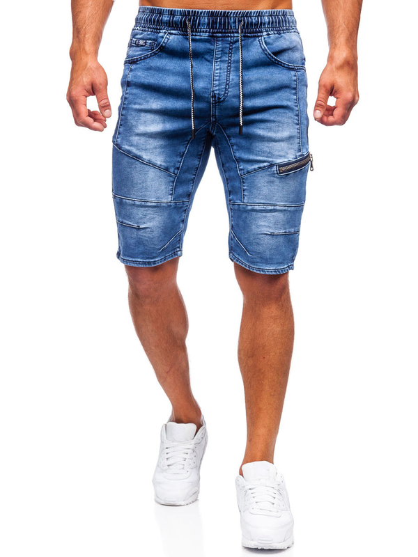 Herren Kurze Hose Jeans Shorts Dunkelblau Bolf KG3600-3