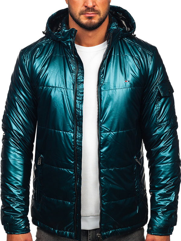 Bolf Herren Geolsterte Übergangsjacke Sport Jacke Grün  2137