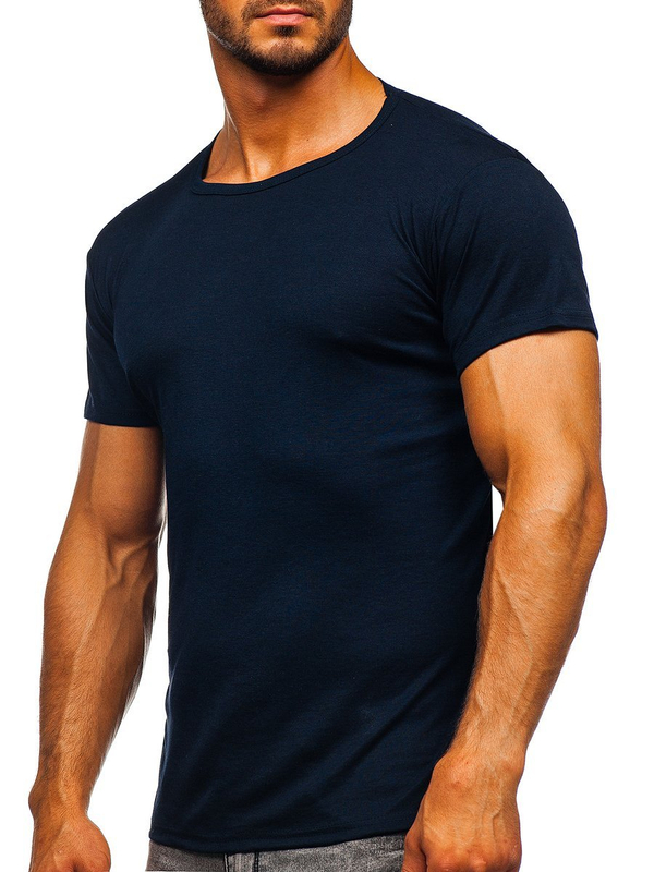 Herren T-Shirt ohne Motiv Dunkelblau Bolf NB003