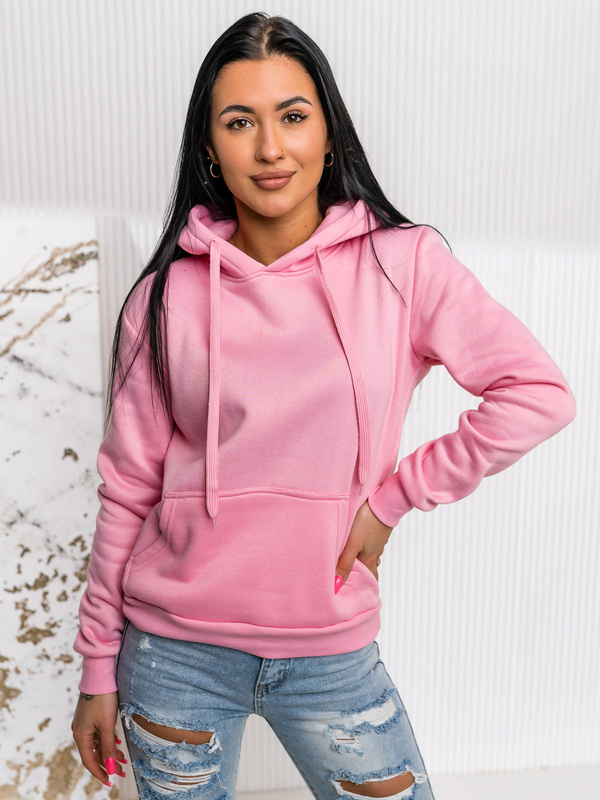 Damen Kapuzenpullover mit Kängurutasche Rosa Bolf W02A1