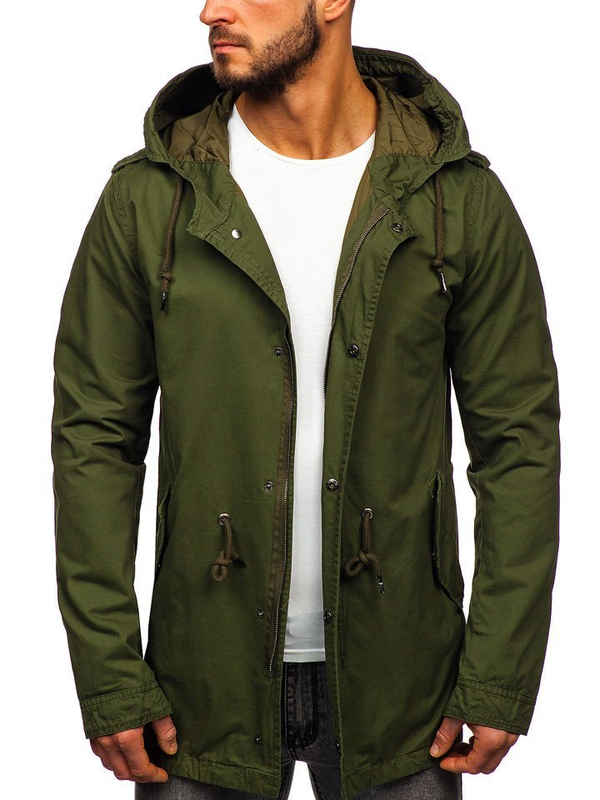 Herren Übergangsjacke Parka Grün Bolf 5391