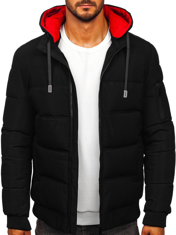Herren Gepolsterte Winterjacke Schwarz Bolf 31M5003