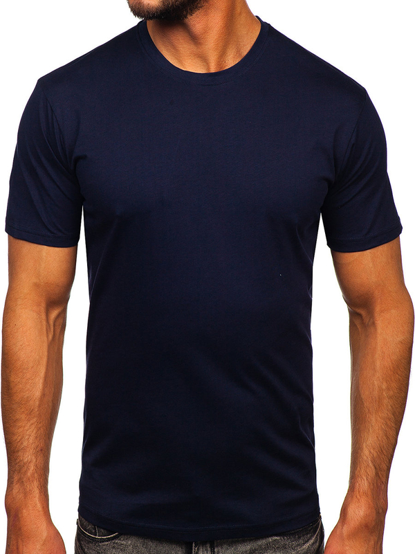 Herren Baumwoll T-Shirt Dunkelblau Bolf 0001
