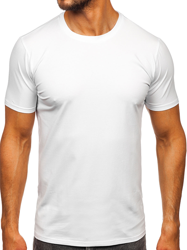 Herren T-Shirt ohne Motiv Weiß Bolf M216