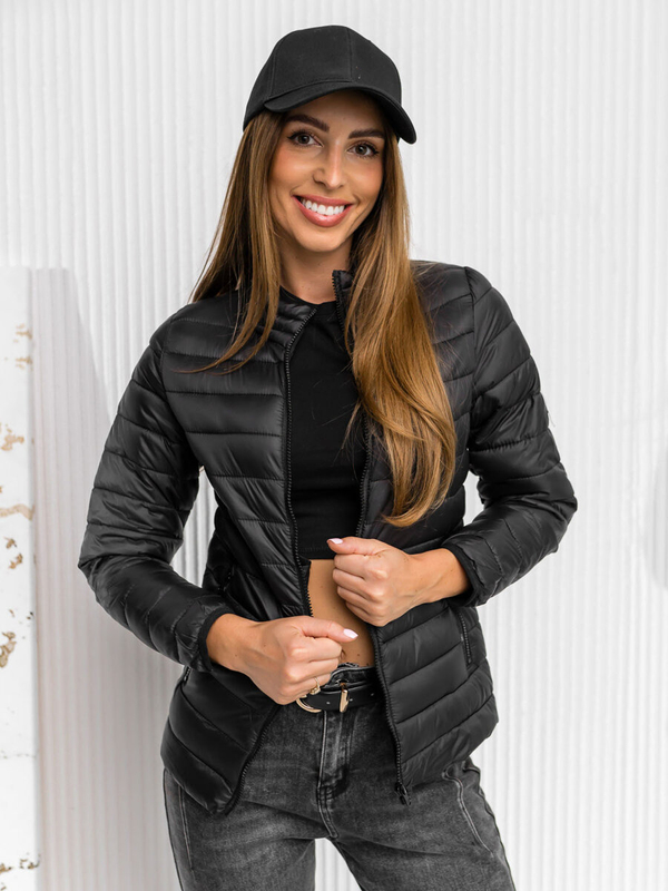 Damen Gepolsterte Übergangsjacke Schwarz Bolf 1141