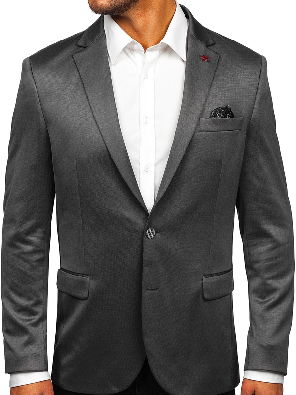 Herren Sakko Elegant Grau Bolf 022