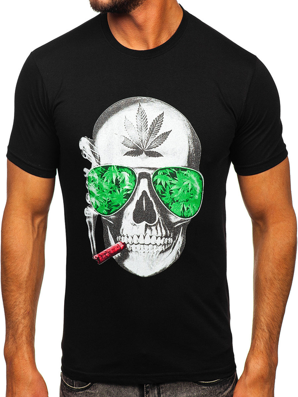 Herren T-Shirt mit Motiv Schwarz Bolf Y70019